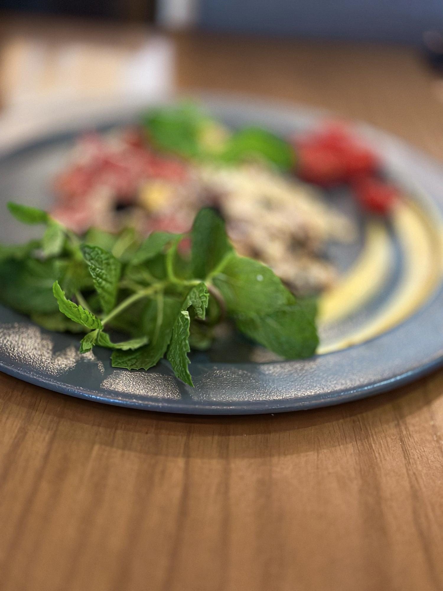close-up of plated weekday dinner